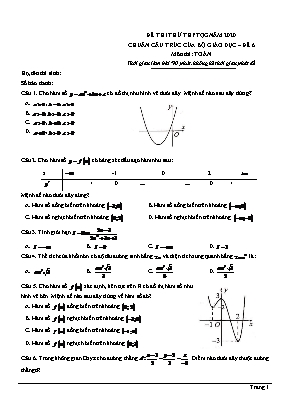 Đề thi thử THPT Quốc gia môn Toán năm 2020 - Đề 6 (Có đáp án)